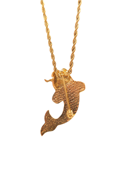 Koi Brooch Necklace (VINTAGE)