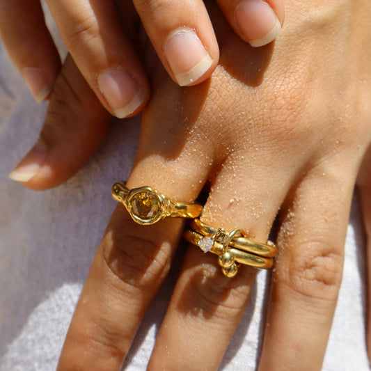 Amber Ring GOLD