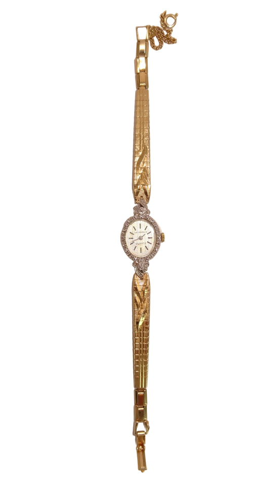 Vintage Bow Textured Strap Watch
