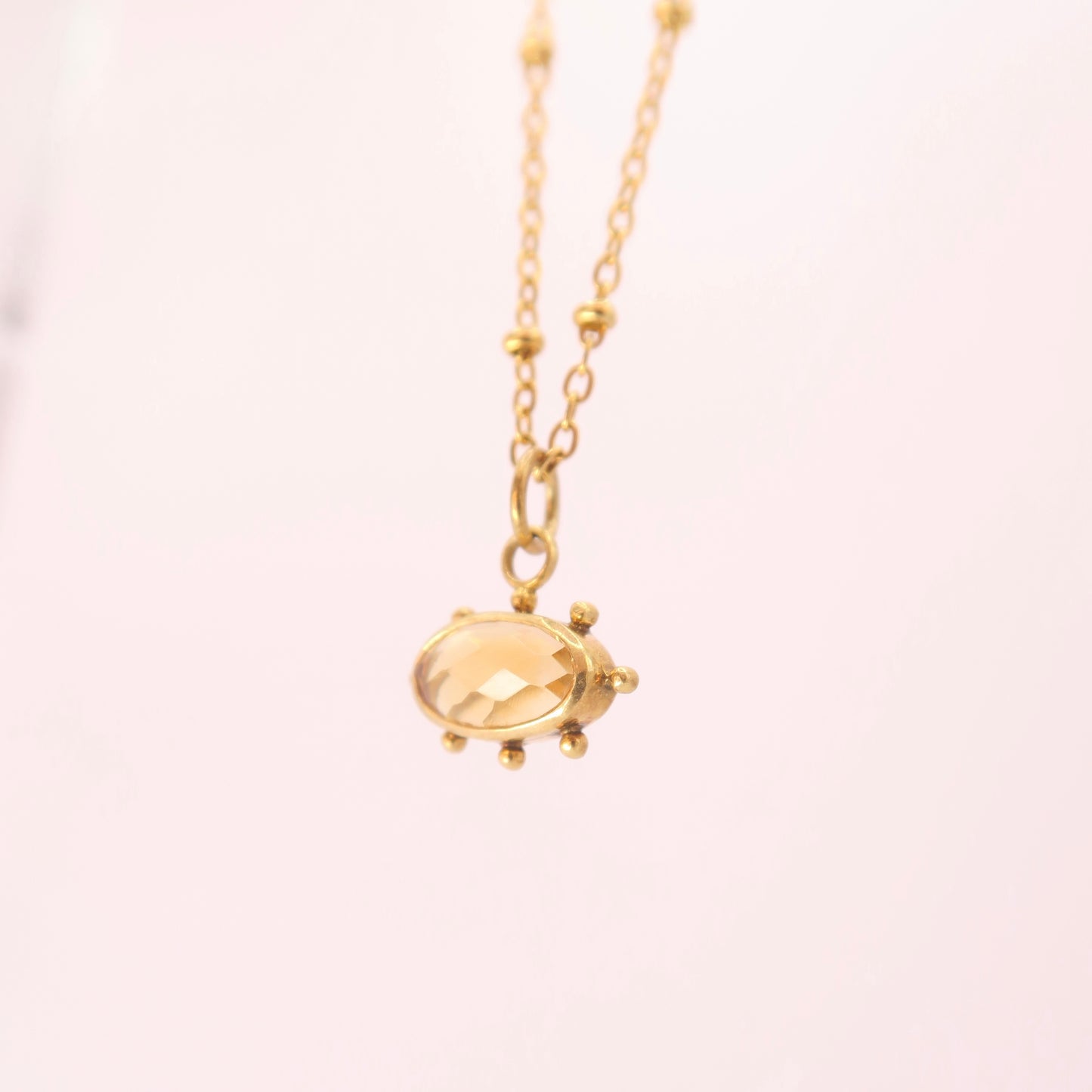 Citrine Sun Slice Necklace