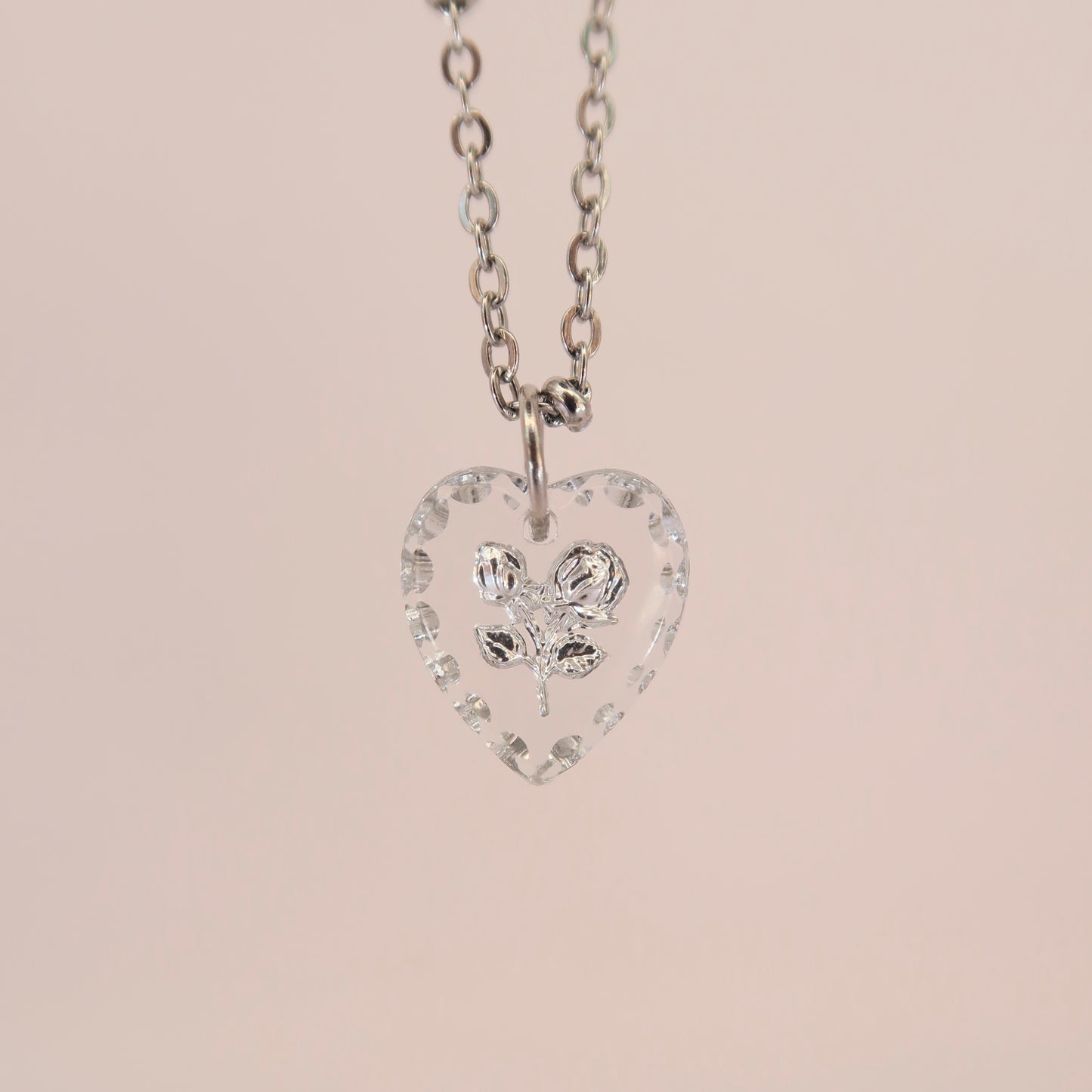 Silver Rose Necklace