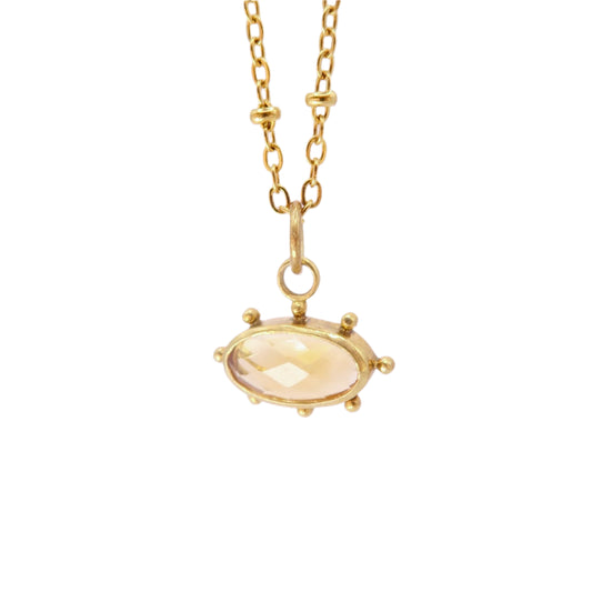 Citrine Sun Slice Necklace