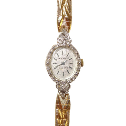 Vintage Bow Textured Strap Watch