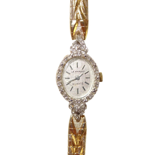 Vintage Bow Textured Strap Watch