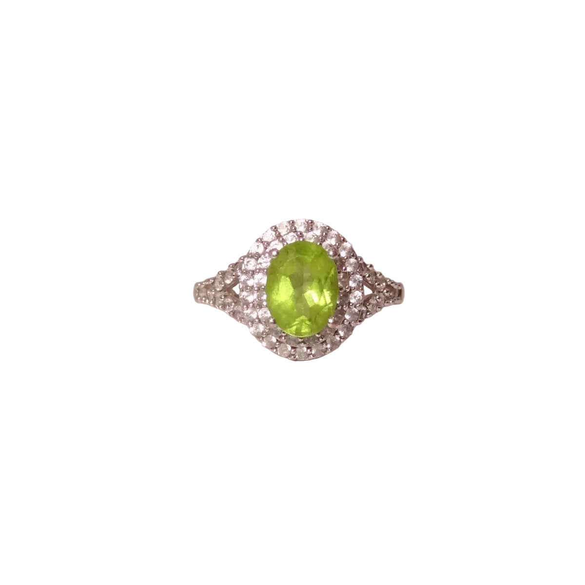 Vintage Peridot Halo Ring (6.75)