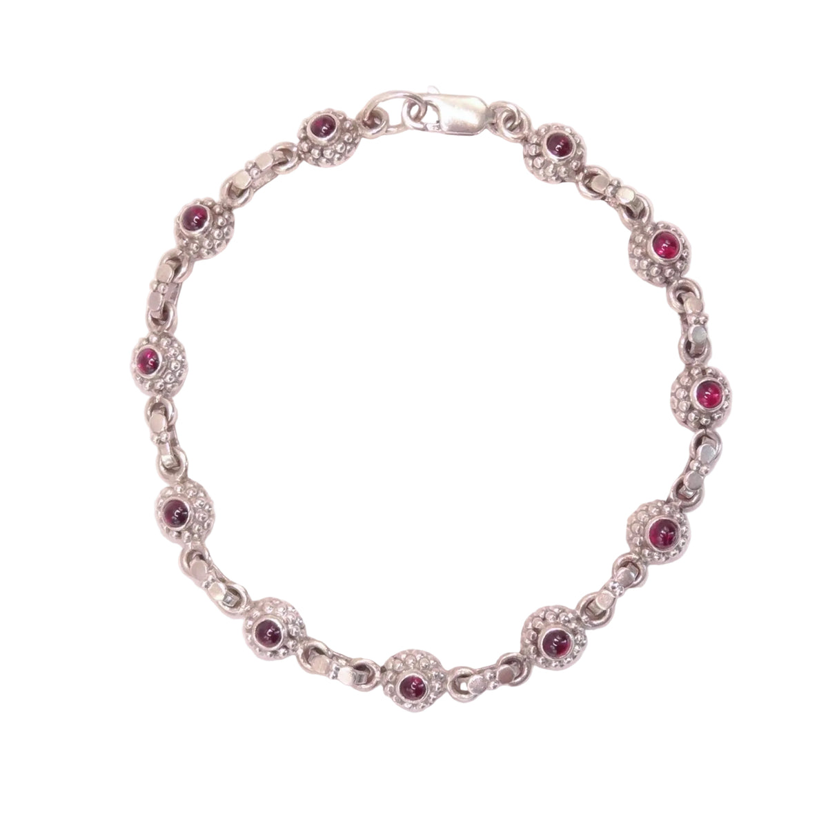 Vintage Pink Gem Flower Tennis Bracelet