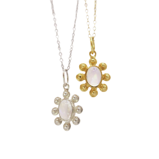 Moonstone Flower Necklace