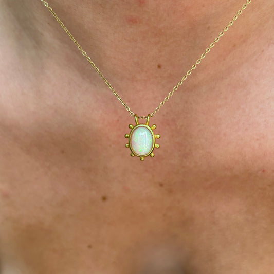 Opal Sun Slice Necklace