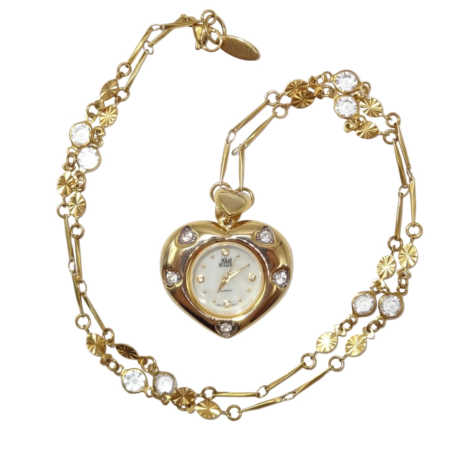 Vintage Heart Watch Necklace