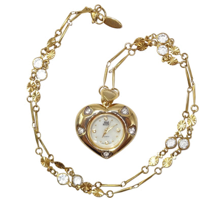 Vintage Heart Watch Necklace