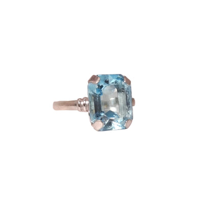 Vintage Blue Solitaire Ring (7.75)
