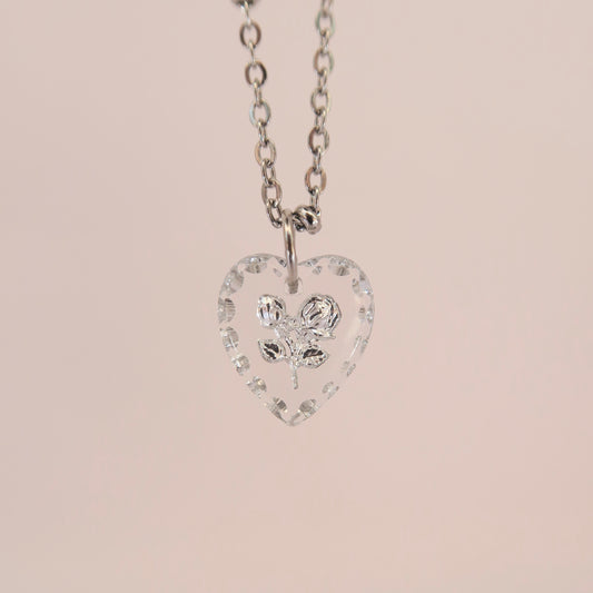 Silver Rose Necklace