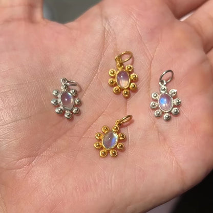Moonstone Flower Necklace